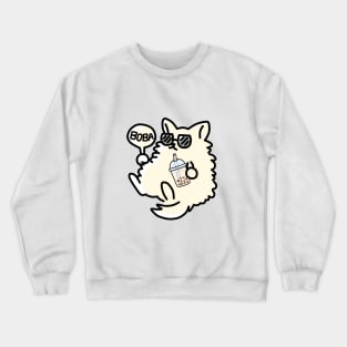 Boba Cat Is The Boss! Crewneck Sweatshirt